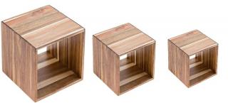 Drevené kocky bufet 3-dielny set (Stojany kocka akácia (na bufet))