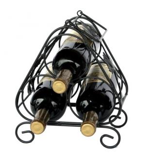 Kovový stojan na 3 vína čierny  25,5 x 21,5 x 16 cm (X0005)