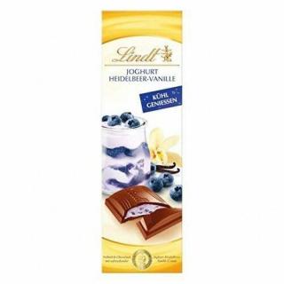 Lindt Slim mliečna čokoláda s čučoriedkovo-jogurtovo-vanilkovou náplňou 100g