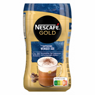Nescafé Gold Cappuccino Weniger Süss 250g - menej cukru