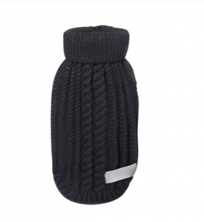 Klasik pletený sveter pre psa Farba: Čierna, Veľkosť: XS
