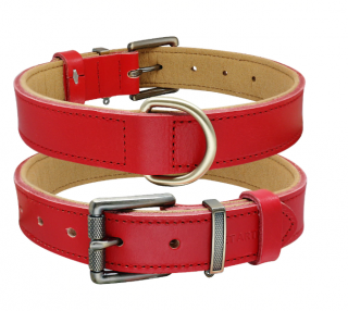 Luxusný kožený Obojok pre psa Farba: Červená, Veľkosť: M