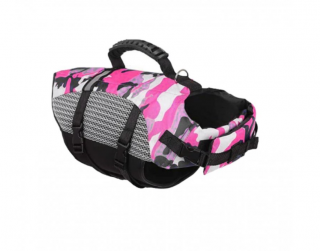 Plávacia vesta pre psa s reflexnými prvkami - ARMY Farba: Ružová, Veľkosť: XL