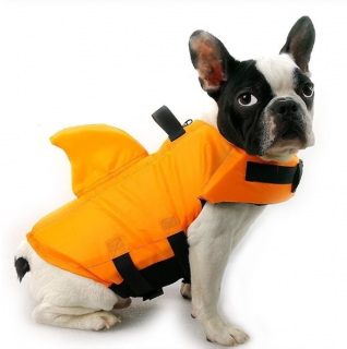 Plávacia vesta pre psa - žralok Farba: Oranžová, Veľkosť: L