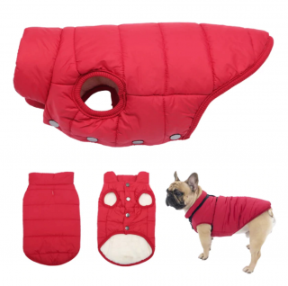 Štandardná zimná bunda pre psa - červená Veľkosť: L