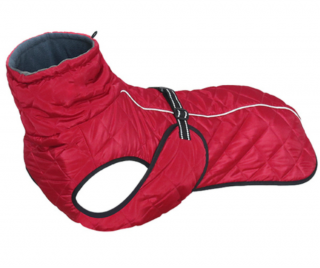 Vodeodolná zimná zateplená bunda pre stredné a veľké psy - červený Veľkosť: L