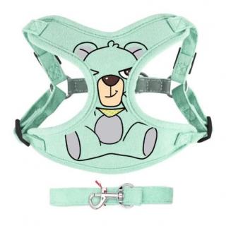 Zelený nylonový postroj pre psov s reflexnými prvkami - Bear Veľkosť: L