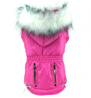 Zimná bunda pre psy 2 Farba: Ružová, Veľkosť: L