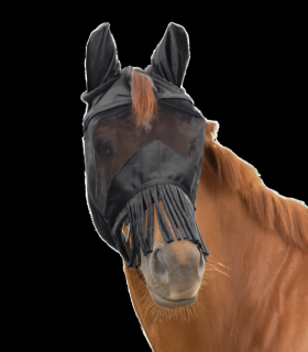 Maska na hlavu koňa proti hmyzu 3V1 PREMIUM - Čierna VEĽKOSŤ: FULL