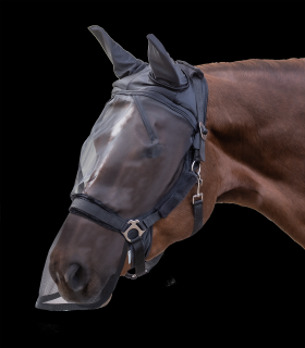Maska pre koňa proti hmyzu PREMIUM - Čierna VEĽKOSŤ: FULL