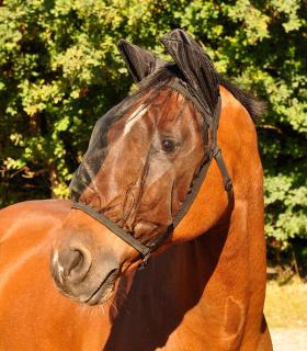 Maska pre koňa proti hmyzu s ochranou uší - Čierna VEĽKOSŤ: COB