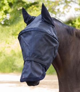 Maska pre koňa SPACE PREMIUM s ochranou uší a nosa - Čierna VEĽKOSŤ: COB, FARBA: Čierna