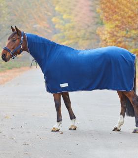 Odpocovacia deka pre koňa s krčnou časťou - Modrá VEĽKOSŤ: 125, FARBA: NAVY modrá