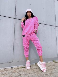 Oversize dámska pink tepláková súprava Veľkosť: L