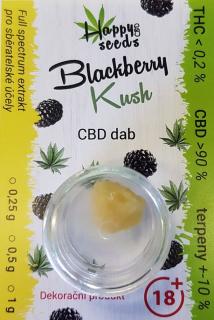 CBD dab - Blackberry Kush (CBD> 90%) od Happy seeds Hmotnosť: 0,25 g