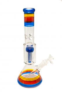 Farebný sklenený ice-bong 8-Arm 30 cm