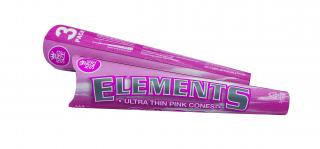 Kónické cigaretové dutinky Elements Pink, 3 ks