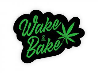 Nálepka Wake&Bake čierna - Weedshop