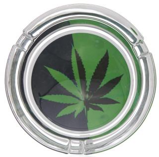 Stredná sklenený popolník - konopný dizajn Varianty: Popolník half leaf