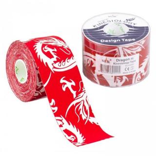 NASARA Kinesiology Tape Dragon, kineziologická tejpovacia páska, červená, 5cm x 5m