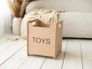 Box na hračky TONI Variant: Mini, Zvolte farbu: Prírodné drevo