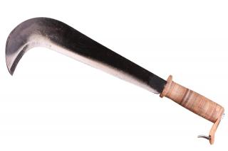 Mačeta s koženou rukoväťou (IT-78103) (Dĺžka čepele 30 cm, pevná rukoväť s háčikom proti vyšmyknutiu)