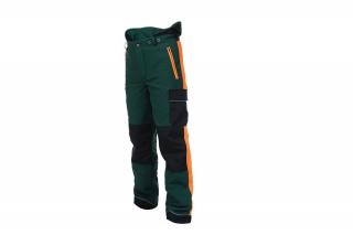 Protiporezové nohavice Profesional Scilar, tr. 1 (Lesnícke nohavice pre prácu s reťazovou pílou, priedušný strečový materiál, vodoodpudivé, český výrobok, vystužené partie kolien a holení)