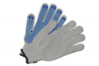 Rukavice pracovné s PVC terčíkmi (Bavlnené záhradné rukavice vhodné pre trhanie buriny)
