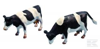 Strakatá čiernobiela krava 1:32 (2ks) Kids Globe (571873) (Sada modelov zvieratiek s realistickým prevedením, vhodné pre modely stajní od výrobcu Kids Globe 1:32.)