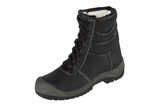 Zimná kožená pracovná obuv Saalfeld S3 (Pracovná obuv z hydrofóbnej hovädzej usne, kožušinová podšívka, protišmyková - antistatická podrážka)