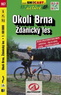 167 OKOLÍ BRNA, ŽDÁNICKÝ LES cykloturistická mapa 1:60t SHOCart