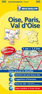 305 Oise, Parijs, Val d'Oise 2016 (Francúzsko) 1:150tis local mapa MICHELIN