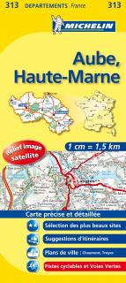 313 Aube, Haute-Marne 2016 (Francúzsko) 1:150tis local mapa MICHELIN