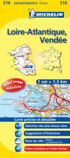 316 Loire-Atlantique, Vendée 2016 (Francúzsko) 1:150tis local mapa MICHELIN