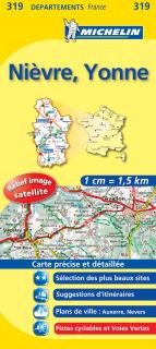 319 Nièvre, Yonne 2016 (Francúzsko) 1:150tis local mapa MICHELIN