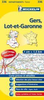 336 Gers, Lot-et-Garonne 2016 (Francúzsko) 1:150tis local mapa MICHELIN