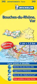 340 Bouches-du-Rhône, Var 2016 (Francúzsko) 1:150tis local mapa MICHELIN