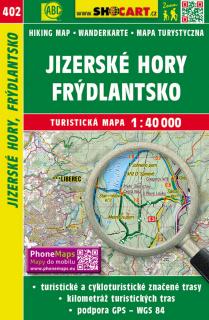 402 Jizerské hory - Frýdlansko turistická mapa 1:40t SHOCart