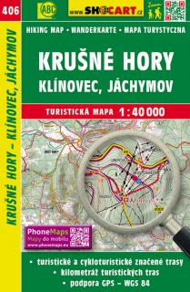 406 Krušné hory - Klinovec, Jachymov turistická mapa 1:40t SHOCart (Krušné hory, Klínovec, Jáchymov)