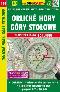 428 Orlické hory, Góry Stolowe turistická mapa 1:40t SHOCart