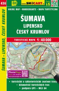 436 Šumava - Lipensko, Český Krumlov turistická mapa 1:40t SHOCart