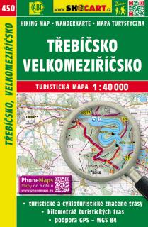 450 Třebíčsko Velkomeziříčsko turistická mapa 1:40t SHOCart