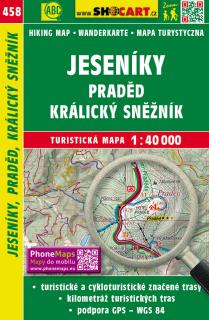 458 Jeseníky, Praded, Kralický Snežník turistická mapa 1:40t SHOCart