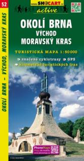 52 Okolí Brna - východ, Moravský kras turistická mapa 1:50t SHOCart