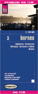 Borneo 1:1,2mil skladaná mapa RKH (skladaná mapa na syntetickom papieri)