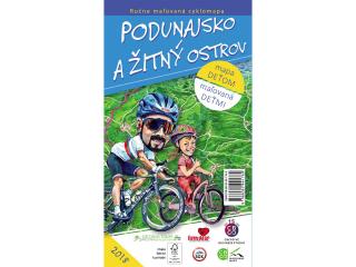 cyklomapa Podunajsko a Žitný ostrov maľovaná mapa