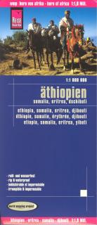 Ethiopia, Somalia, Eritrea, Djibouti 1:1,8mil skladaná mapa RKH (skladaná mapa na syntetickom papieri)