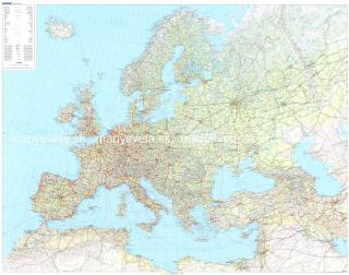 Európa fyzická II. 99,6x126cm zapichovacia v ráme nástenná mapa