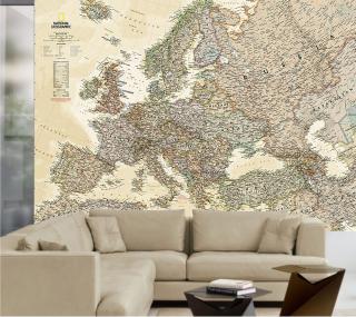 Európa politická XXL Executive 195x250cm lamino tapeta NGS / anglicky (nástenná mapa tapeta National Geographic)