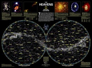 Hviezdna obloha 58x78cm, lamino plastové lišty NGS nástenná mapa  (nástenná mapa National Geographic)
